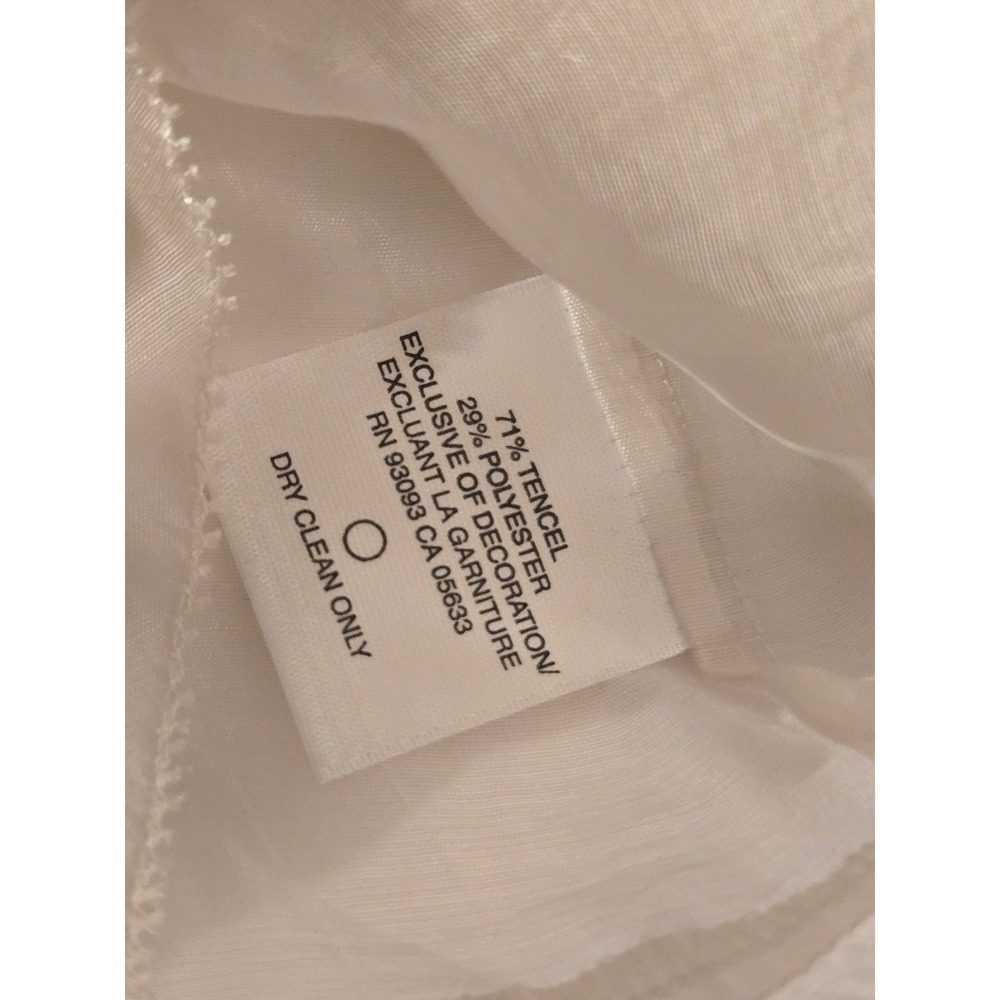 Nic + Zoe Womens Cream Lace Up Ruffle‎ Neck Bell Sleeve Embroidered Top Size 10 - Picture 5 of 6